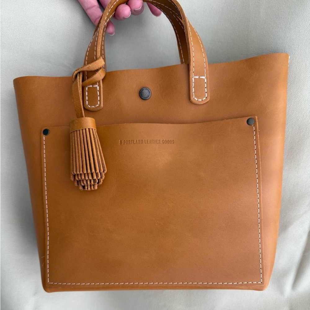 EUC Portland Leather Mini Crossbody Tote Mango